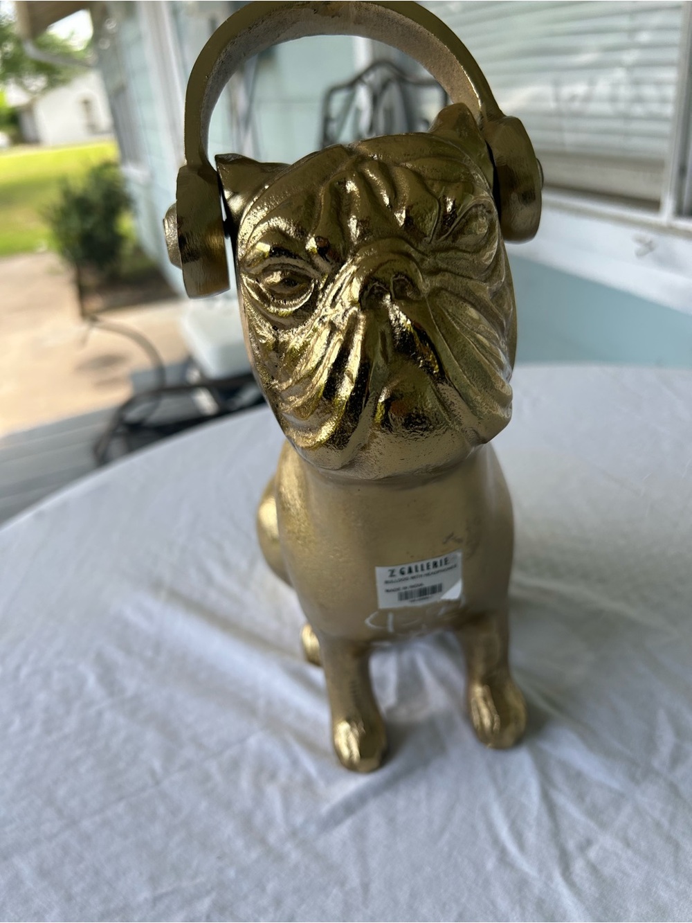 NEW Z Gallery Rare Bulldog Gold Color With Headphones No Longer In Production.
